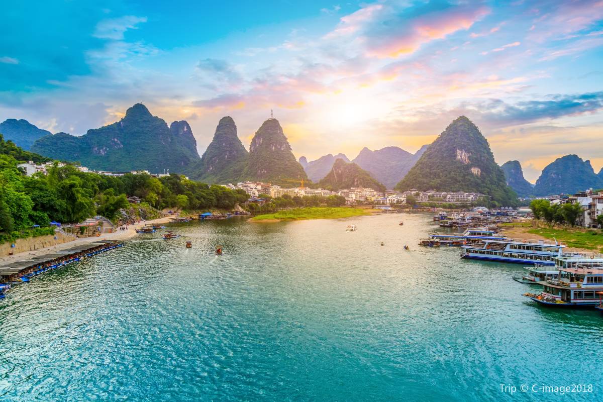 Li Fluss Guilin Landschaftsgebiet