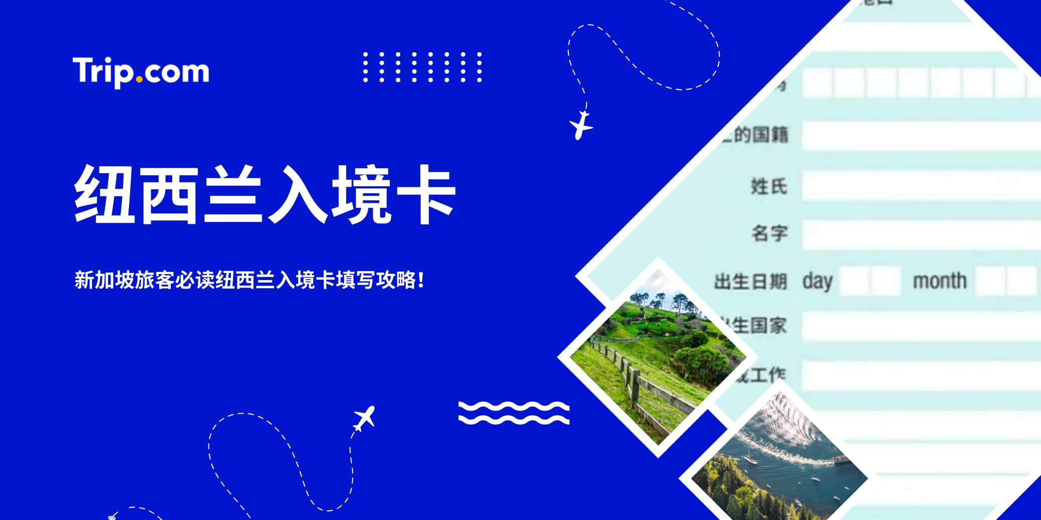 纽西兰入境卡2026最新填写攻略：新加坡旅客必读| Trip.com