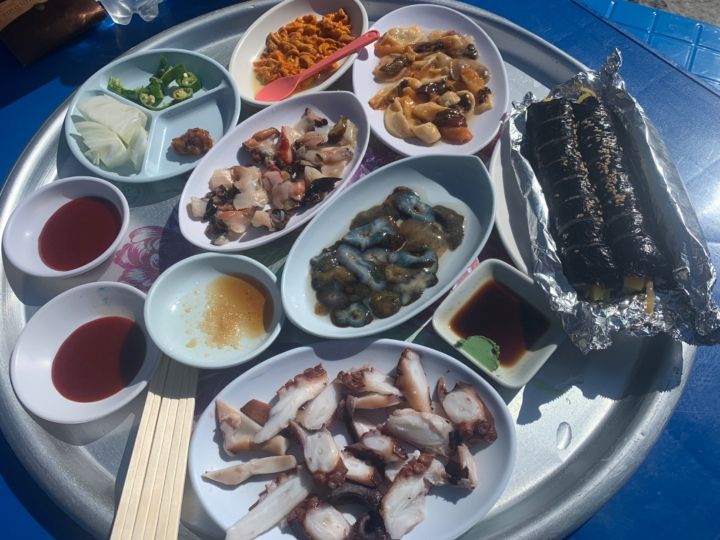 影島海女村の刺身盛り合わせ