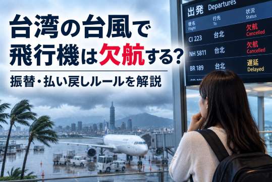 台湾の台風で飛行機は欠航する？振替・払い戻しルールを解説
