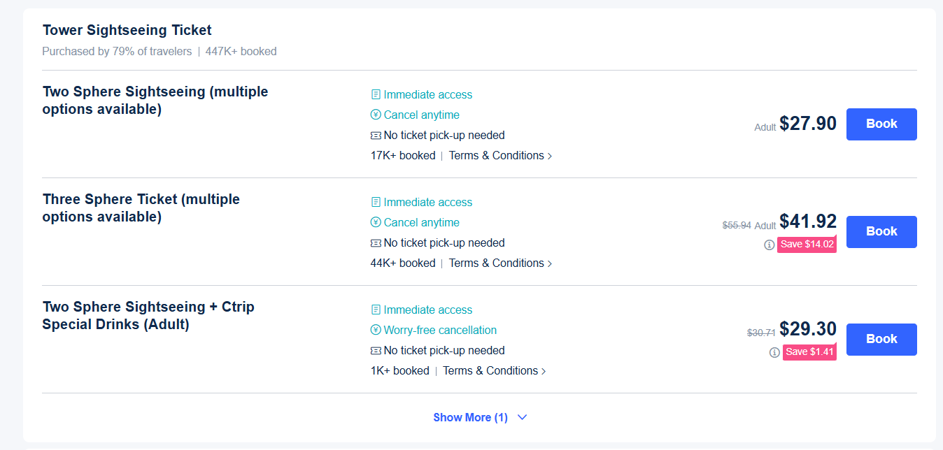 How to Buy Oriental Pearl Tower Tickets on Trip.com? | Select Ticket Type and Date