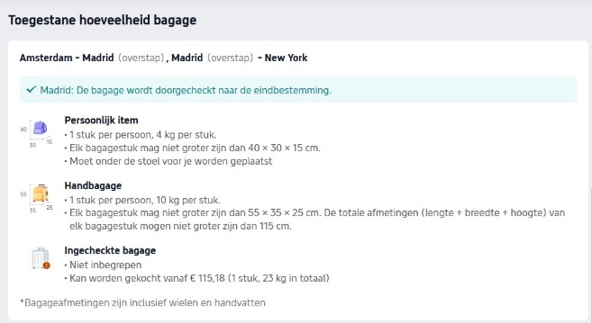 Zo voeg je ruimbagage toe