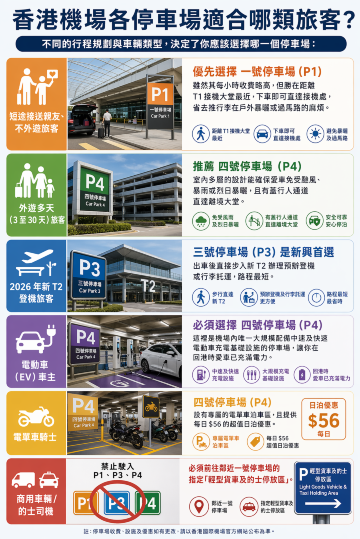 香港機場停車場選擇指南