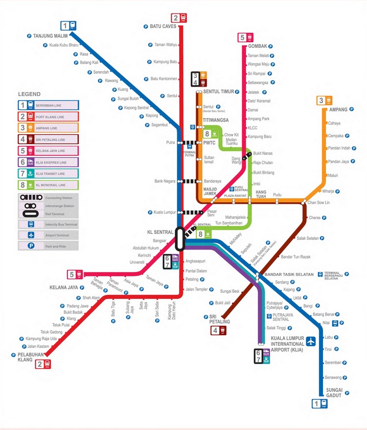 KTM Komuter Train Network 交通路線圖