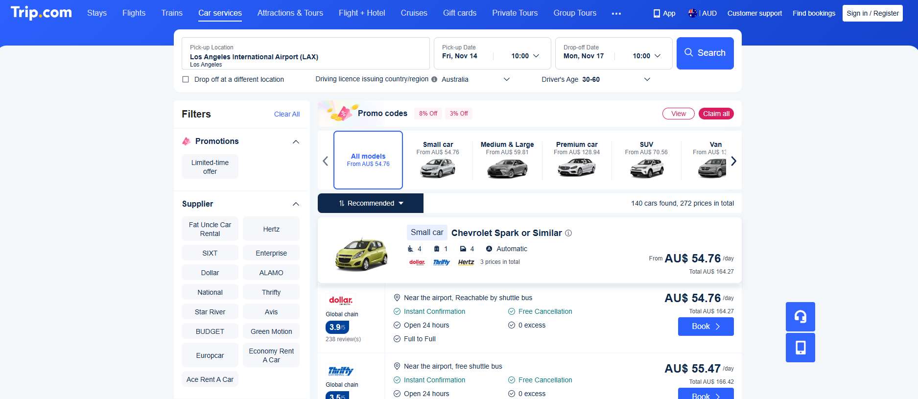 Trip.com Car Rental Process