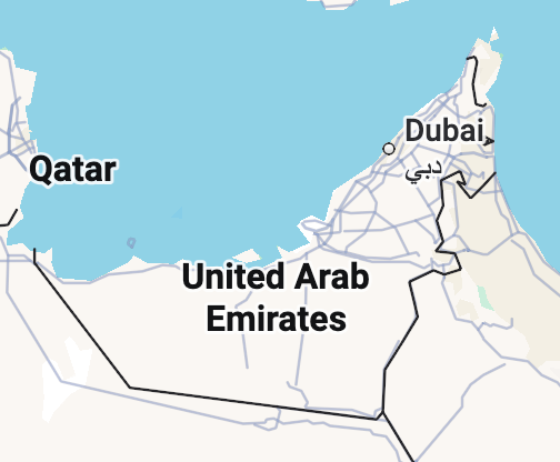 dubai location on map