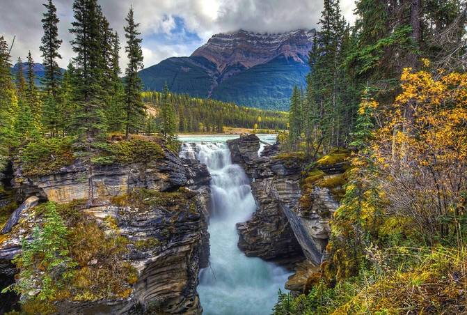 Athabasca Falls (The Rockies' Most Powerful Waterfall)