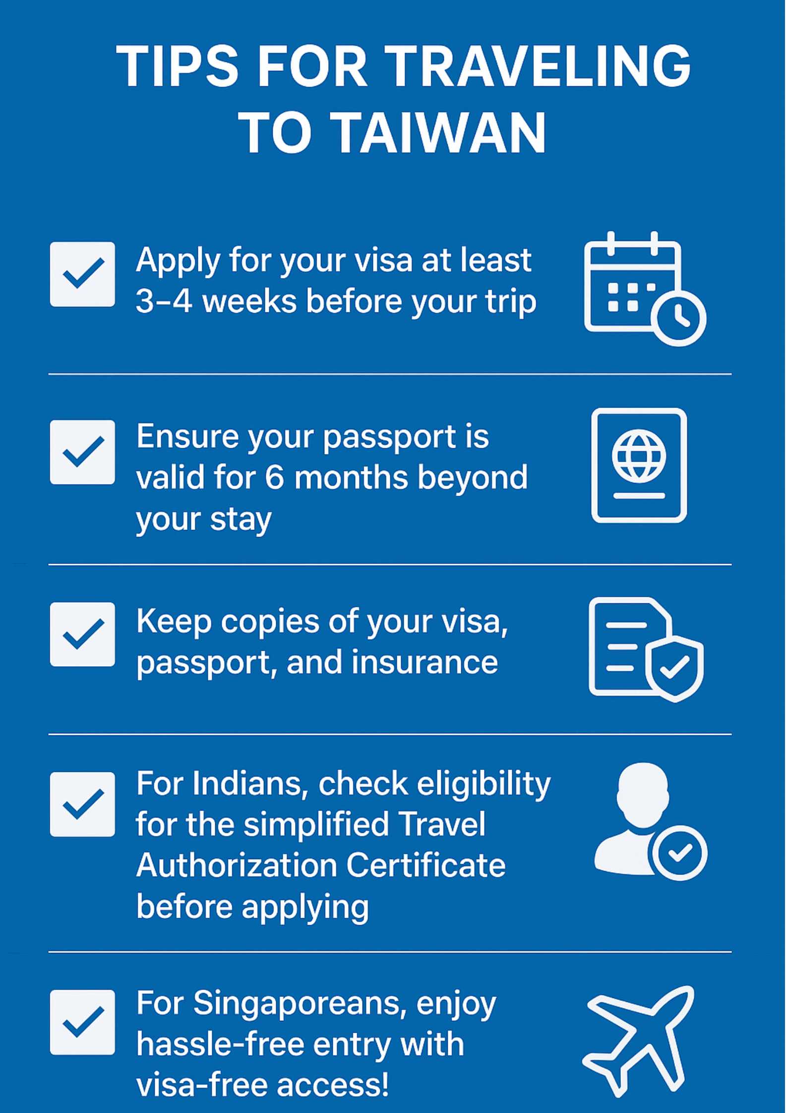 Tips apply Taiwan Visa