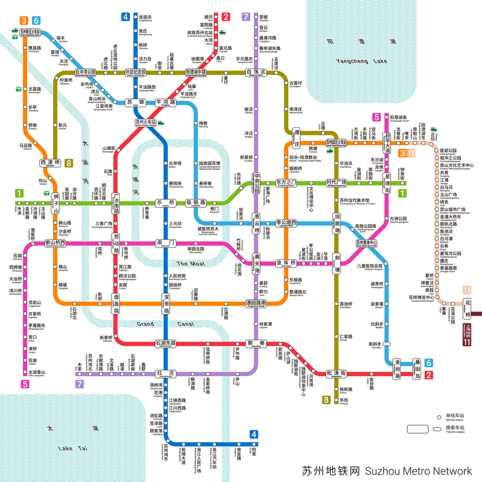 In 2024, the Suzhou Metro opened seven lines, with an operating mileage of over 350 kilometers, more than 220 stations, and an average daily weekday capacity of more than 1.5 million passengers.