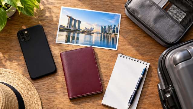 シンガポール出発前に旅券と入国の手続きを確認する