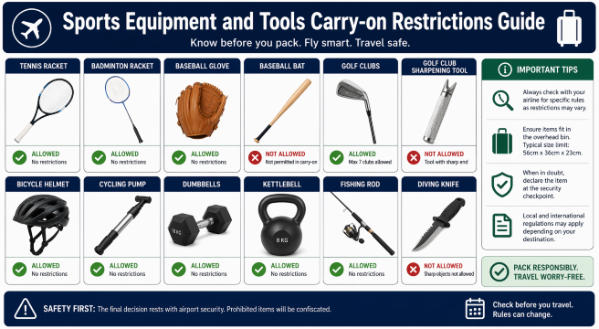 What Are the Sports Equipment and Tools Rules for Carry-On?