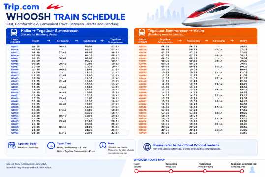 Whoosh Train Schedule