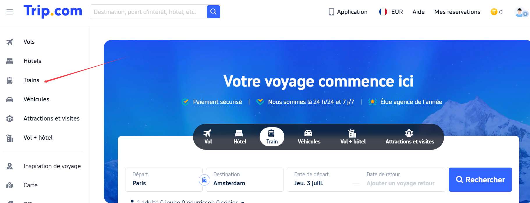 reserver billet trip.com