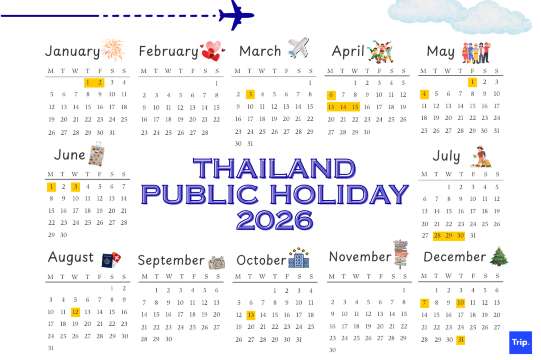 Calender Thailand Public Holiday 2026