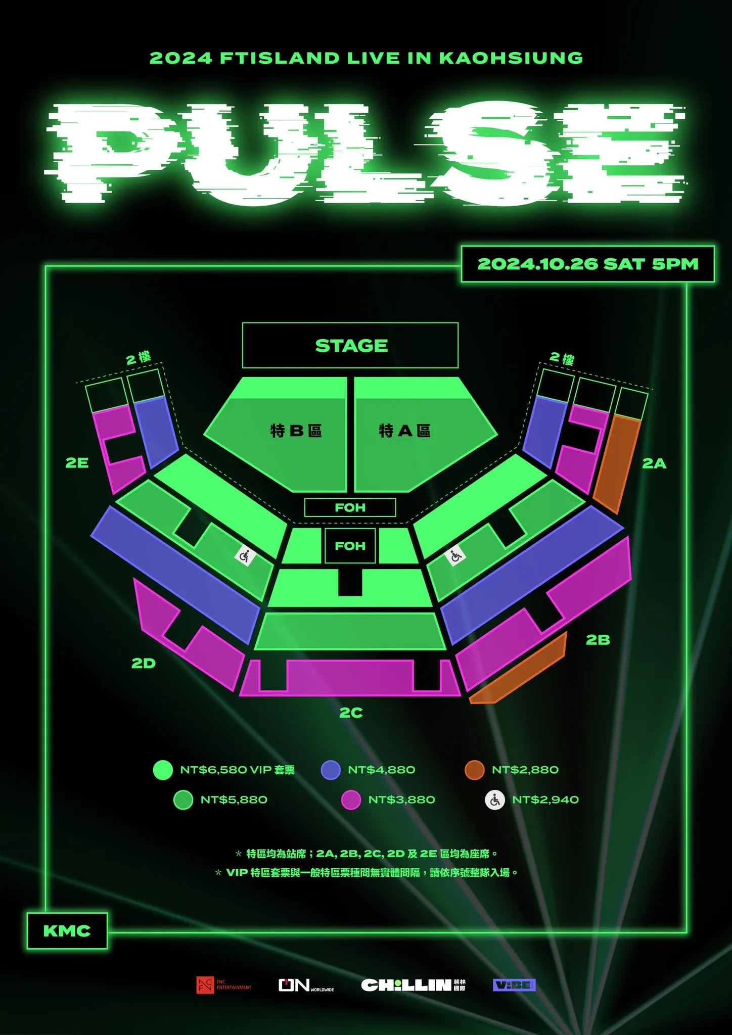 FTISLAND演唱會2024高雄站座位圖