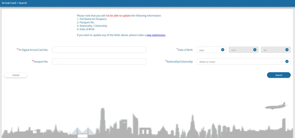 How to Change Information on the Thailand Digital Arrival Card (TDAC)?