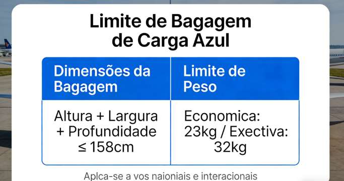 Franquia de bagagem despachada Azul