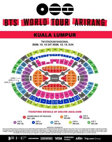 ผังที่นั่ง BTS Malaysia concert 2026