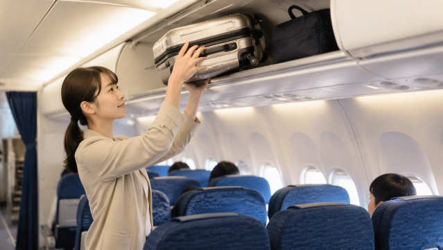 機内で荷物を収納