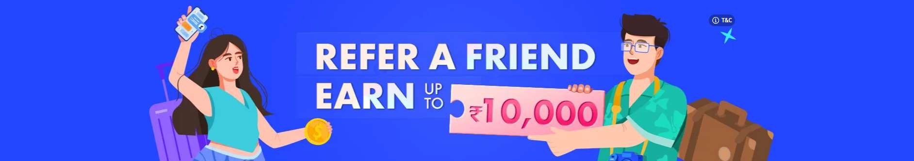 Invite friends and get ₹1,000! Earn up to ₹10,000 worth in Trip Coins!