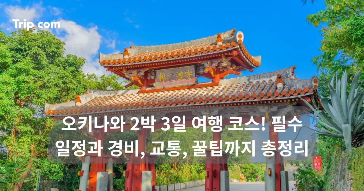 오키나와 2박 3일 여행 코스! 필수 일정과 경비, 교통, 꿀팁까지 | 트립닷컴
