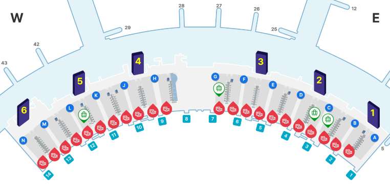 จุดให้บริการเช็คอินและโหลดกระเป๋าด้วยตัวเอง ในอาคารผู้โดยสาร 1 สนามบินอินชอน