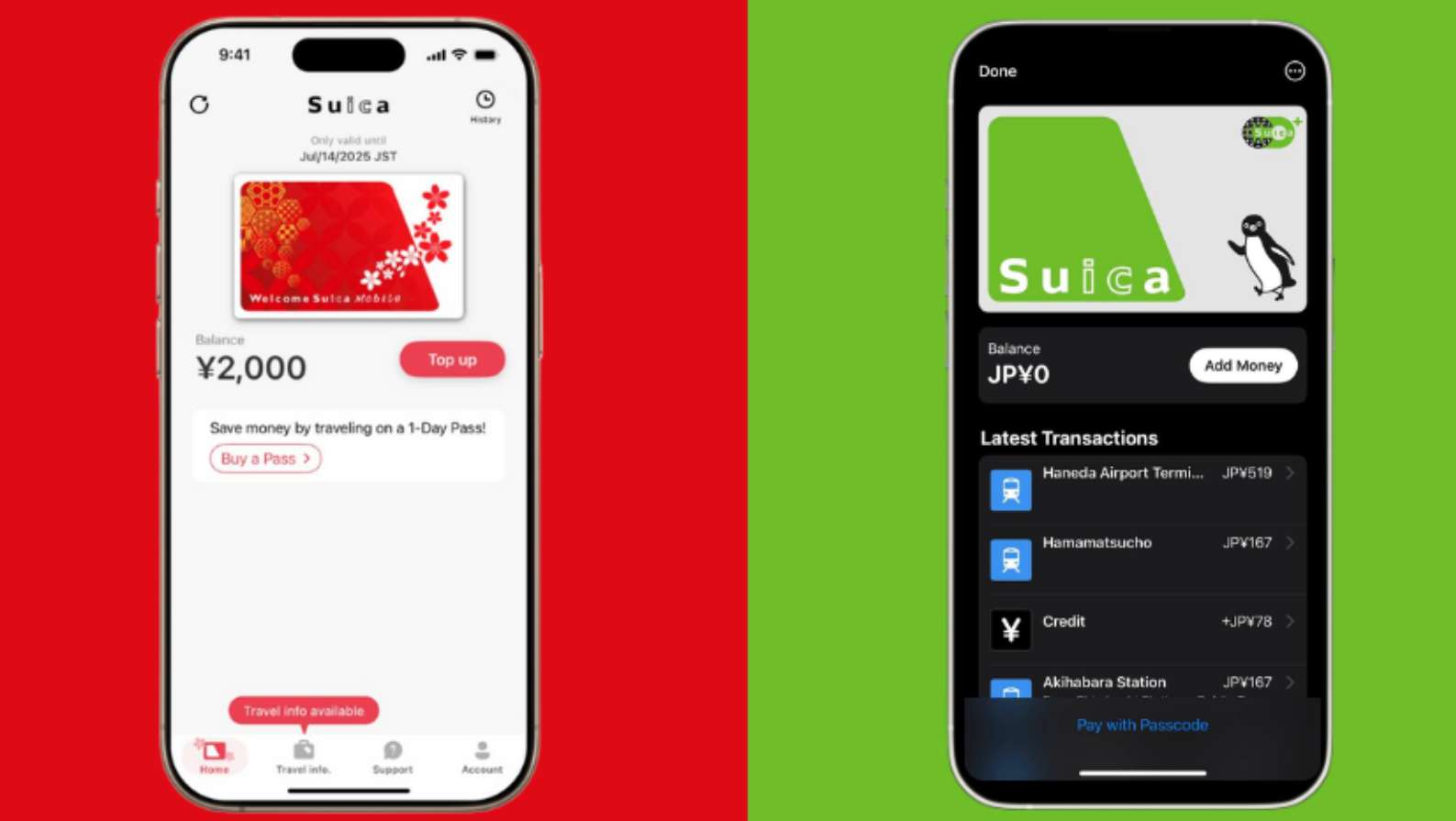 Suica App Green and Red