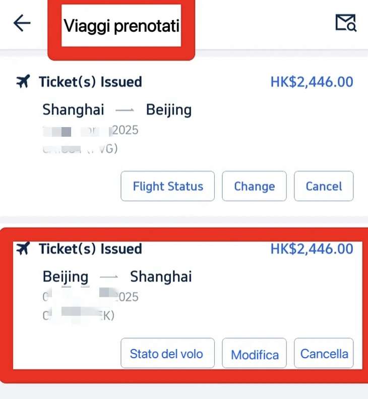 Modifica delle informazioni del passaporto su Trip.com