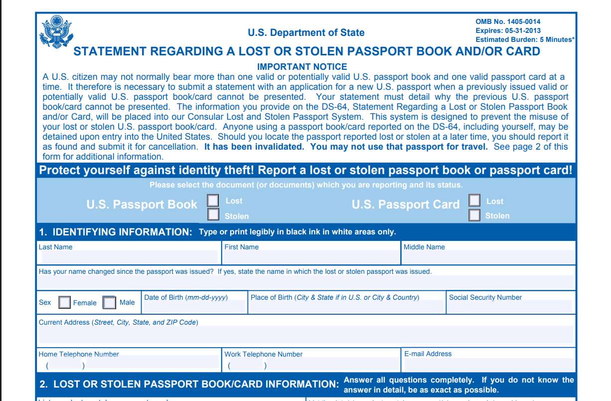 Lost Passport: DS-64