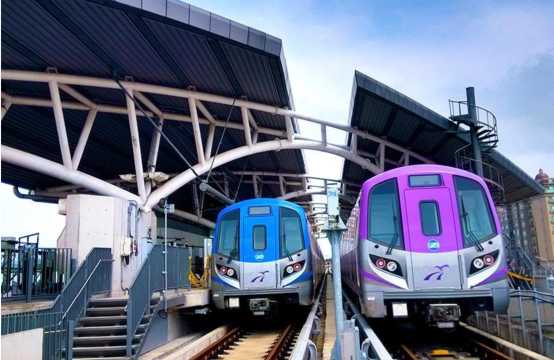 MRT dall'aeroporto di Taipei verso il centro città