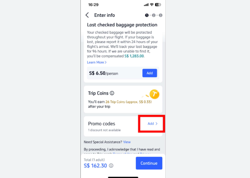 Get your promo codes via Trip.com app