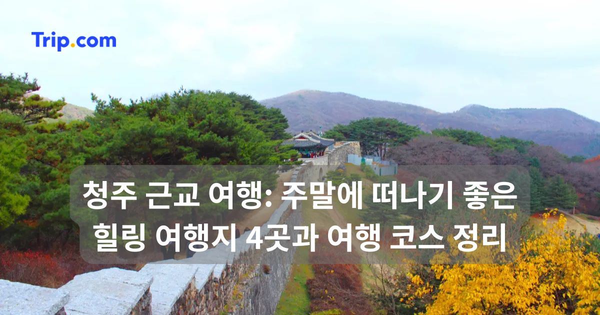 청주 근교 여행: 주말에 떠나기 좋은 힐링 여행지 4곳과 여행 코스 정리