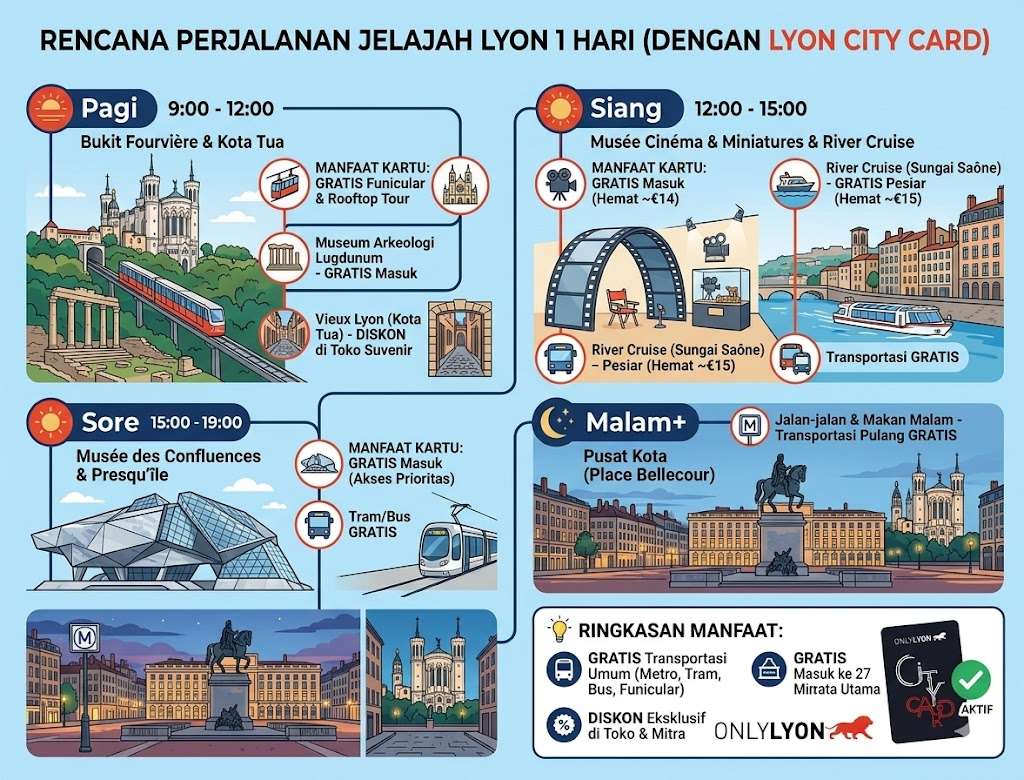 itinerary satu hari lyon