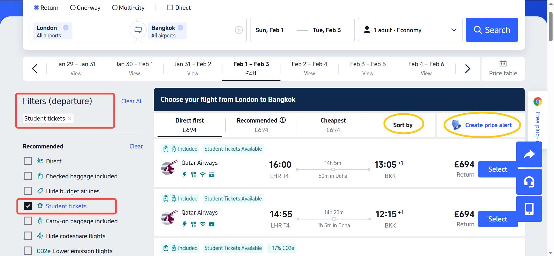 How to find student flights on Trip.com