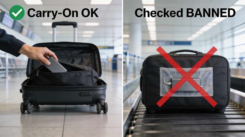 power bank only in carry-on luggage