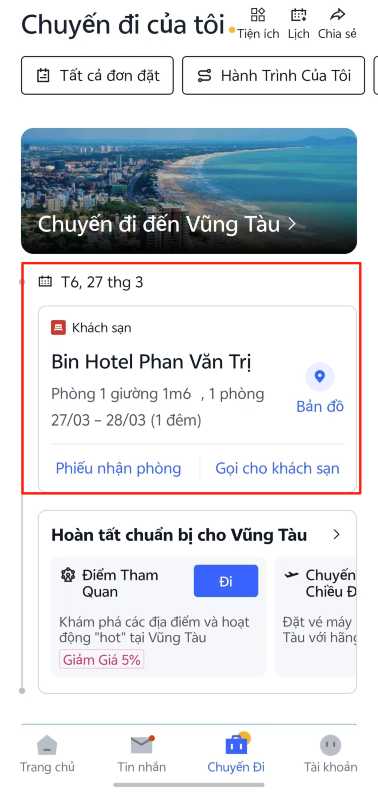 hủy đặt phòng khách sạn trip.com