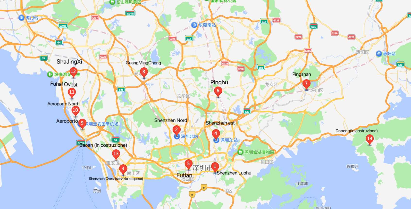 Stazioni Ferroviarie di Shenzhen