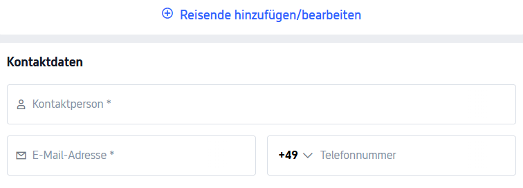 Passagierdaten hinzufügen