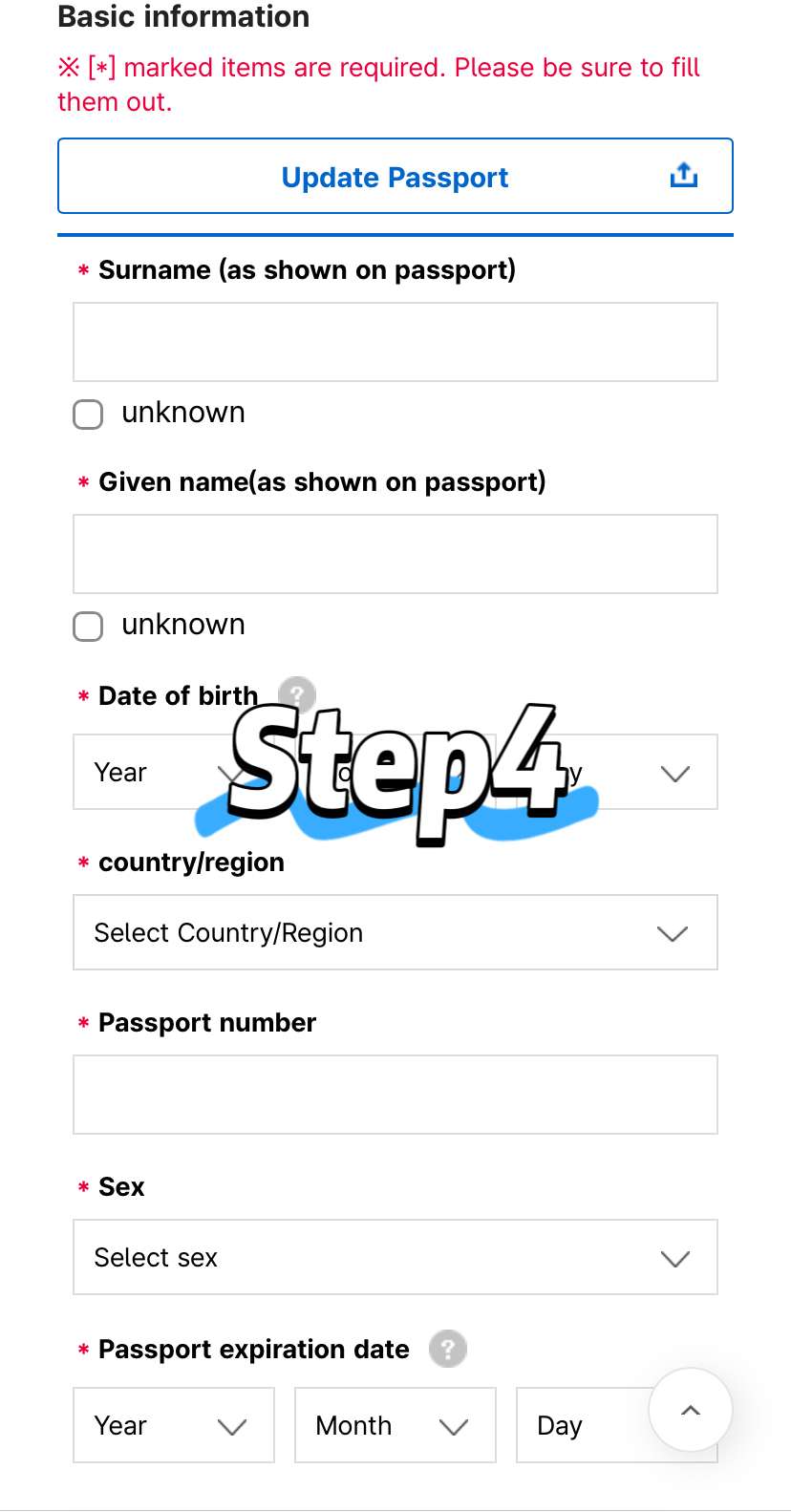 4. Cantumkan info basic dan Alamat di Korea: 