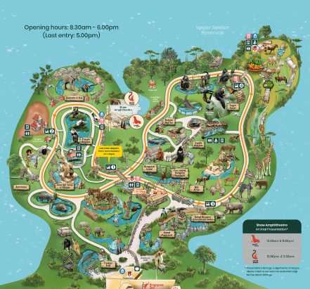 Singapore Zoo Map & Park Areas