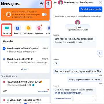 Chat da Trip.com: como falar com um atendente sem robô