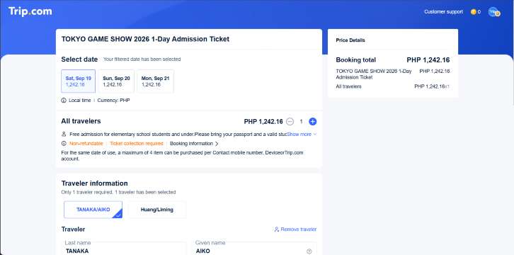 How to Book TGS 2026 Tickets on Trip.com