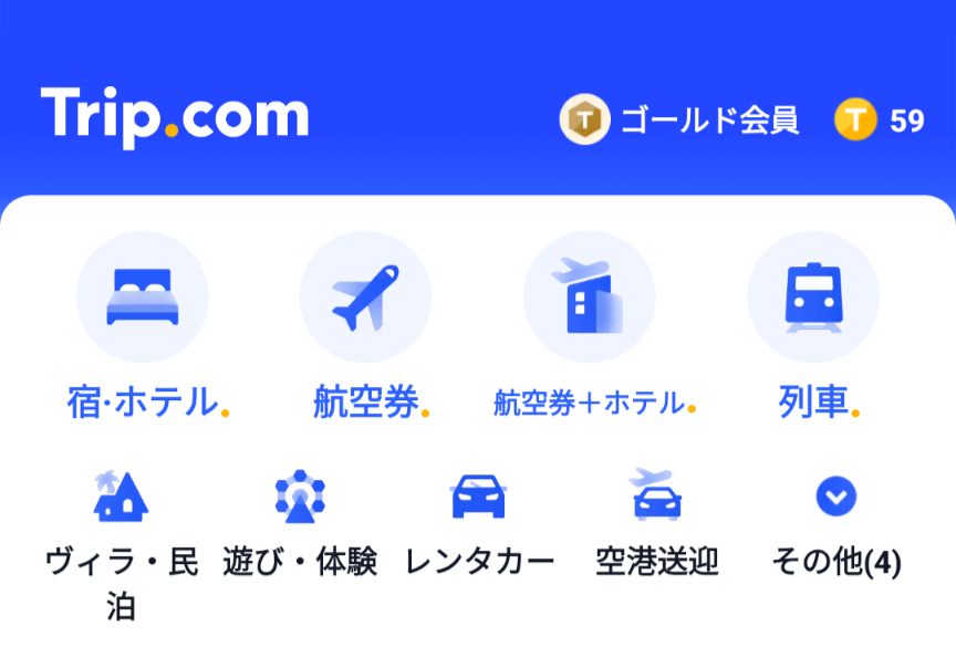 検索：出発地・目的地・搭乗日・座席クラス・人数を入力