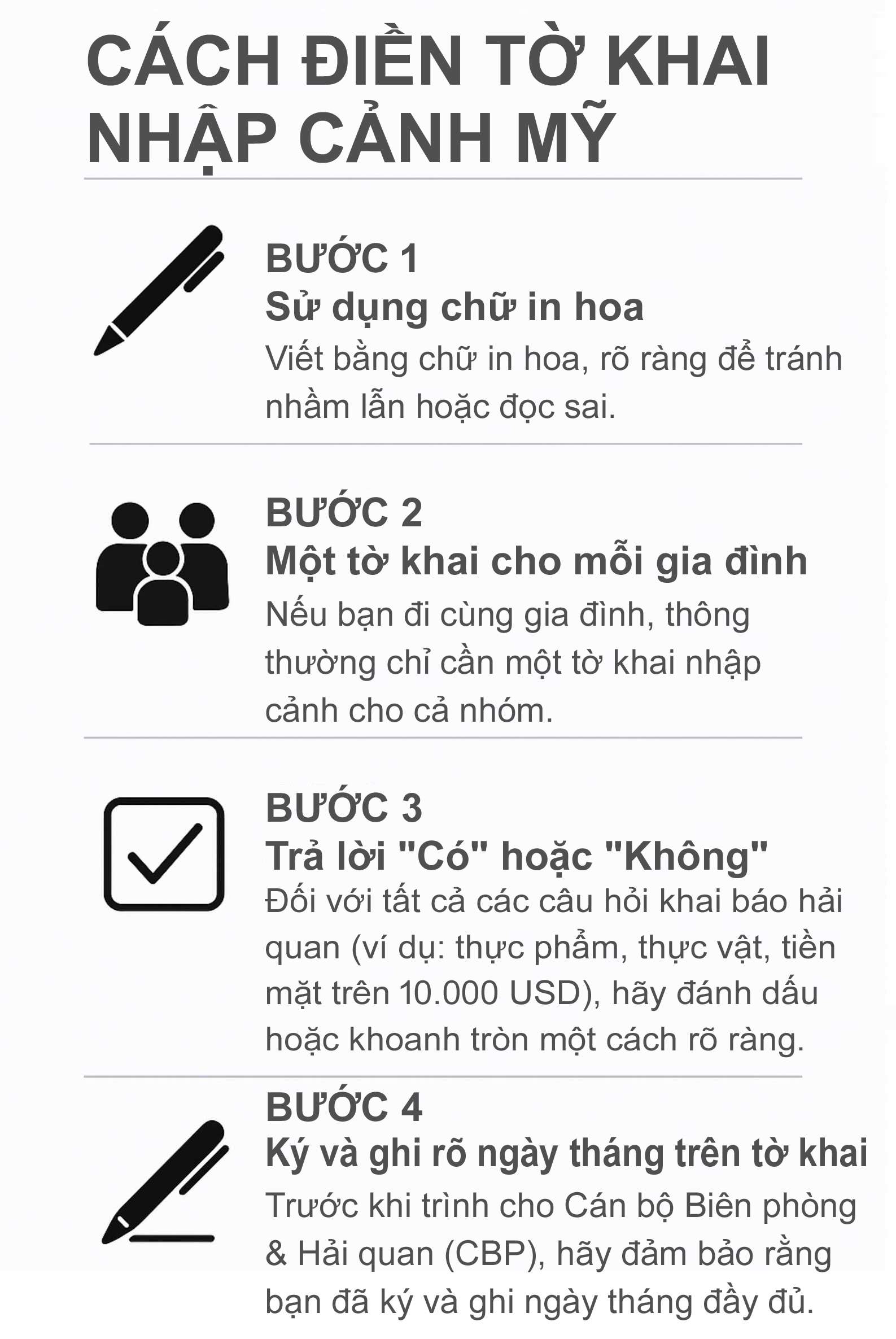 Hướng Dẫn Chi Tiết Cách Điền Tờ Khai Nhập Cảnh Mỹ