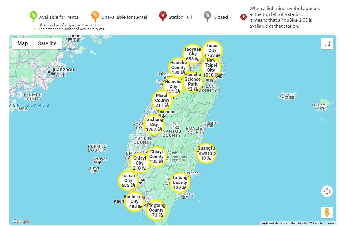 Maps of YouBike Station