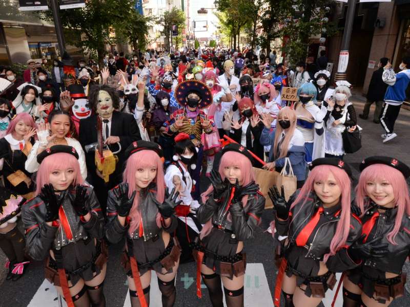 Visiting in Halloween Costumes