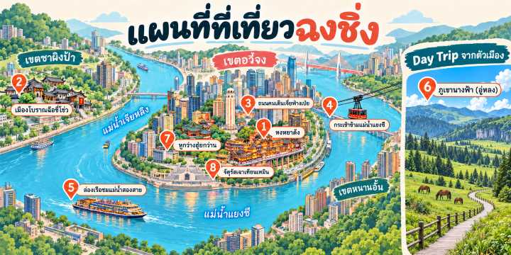 แผนที่ที่เที่ยวฉงชิ่ง