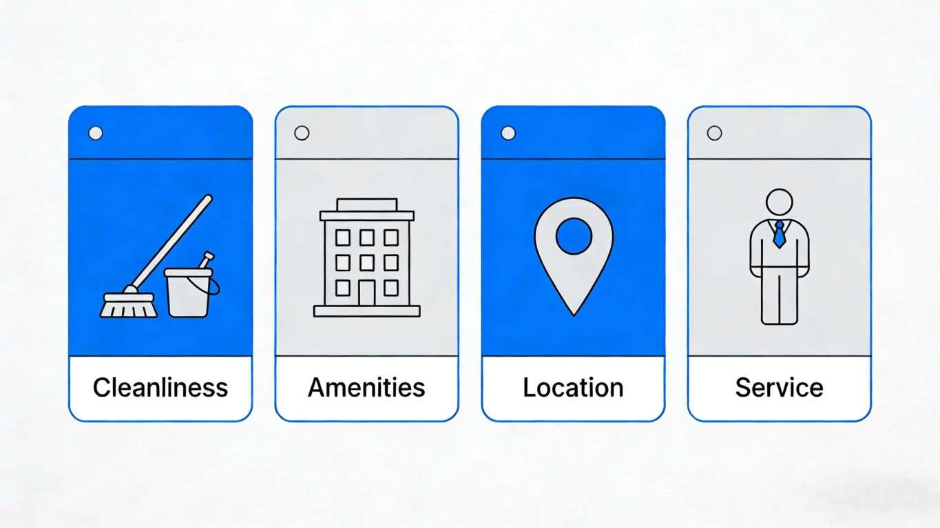 How Guests Rate Hotels on Trip.com: cleanliness, amenities, location, and service