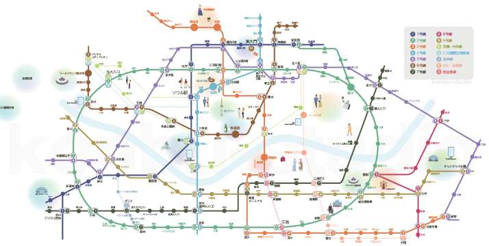ソウル地下鉄の路線図｜全路線・乗り換え駅がひと目でわかる