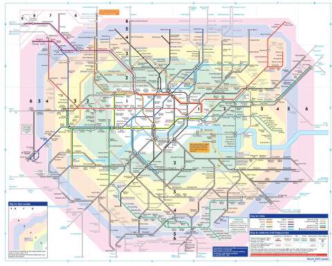 peta kereta zona london